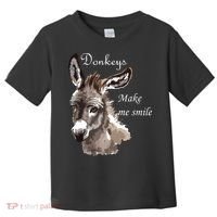 Donkeys Make Me Smile Cute Miniature Donkey Mini Donkey Gift Toddler T-Shirt thumb 0
