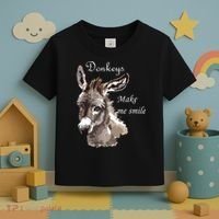 Donkeys Make Me Smile Cute Miniature Donkey Mini Donkey Gift Toddler T-Shirt thumb 3