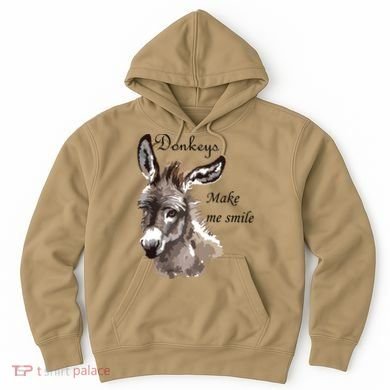 Donkeys Make Me Smile Cute Miniature Donkey Mini Donkey Gift Hoodie