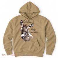 Donkeys Make Me Smile Cute Miniature Donkey Mini Donkey Gift Hoodie thumb 0