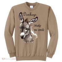 Donkeys Make Me Smile Cute Miniature Donkey Mini Donkey Gift Sweatshirt thumb 0