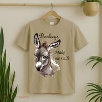 Donkeys Make Me Smile Cute Miniature Donkey Mini Donkey Gift T-Shirt thumb 2