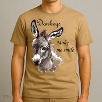 Donkeys Make Me Smile Cute Miniature Donkey Mini Donkey Gift T-Shirt thumb 3