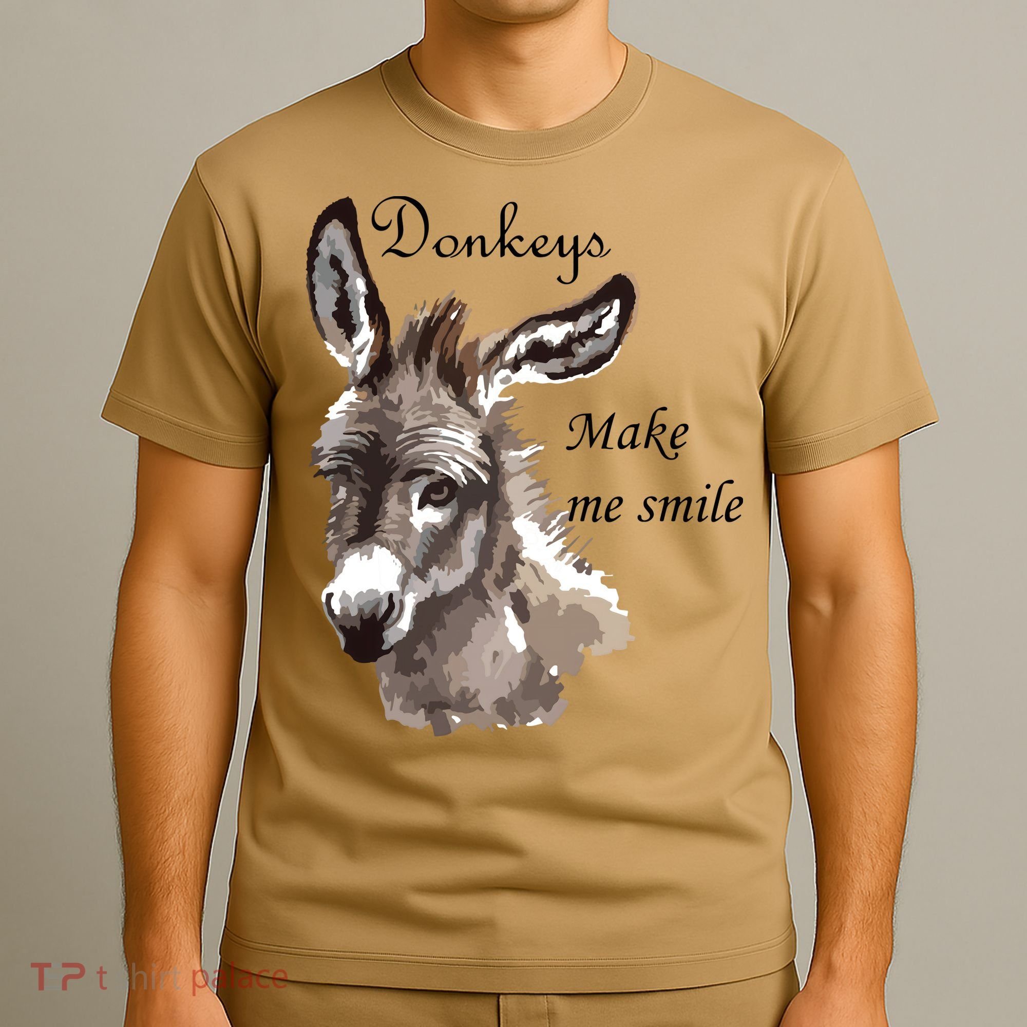 Donkeys Make Me Smile Cute Miniature Donkey Mini Donkey Gift T-Shirt