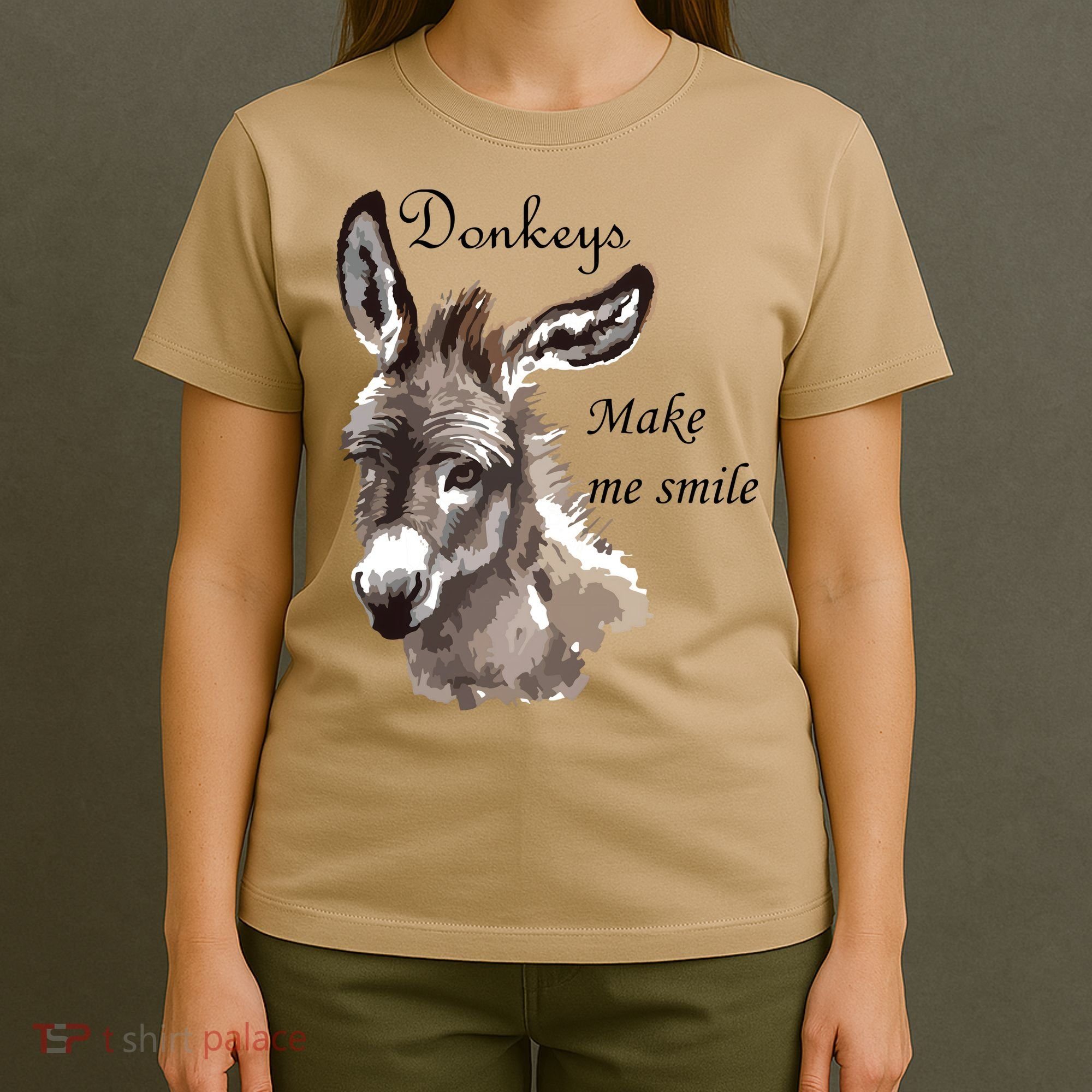 Donkeys Make Me Smile Cute Miniature Donkey Mini Donkey Gift T-Shirt