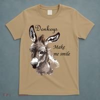 Donkeys Make Me Smile Cute Miniature Donkey Mini Donkey Gift T-Shirt thumb 5