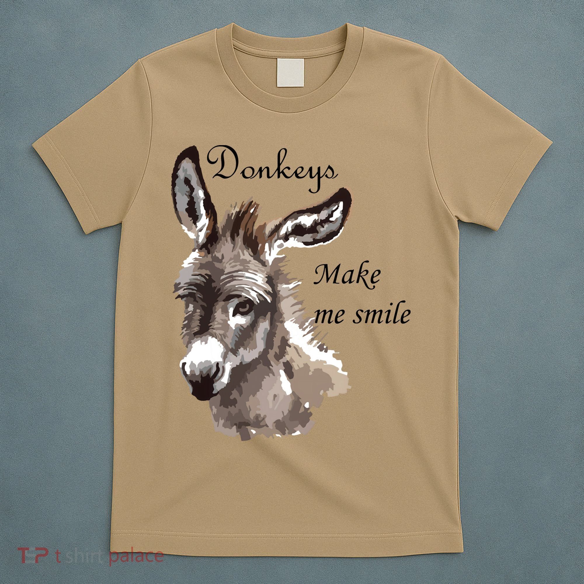 Donkeys Make Me Smile Cute Miniature Donkey Mini Donkey Gift T-Shirt