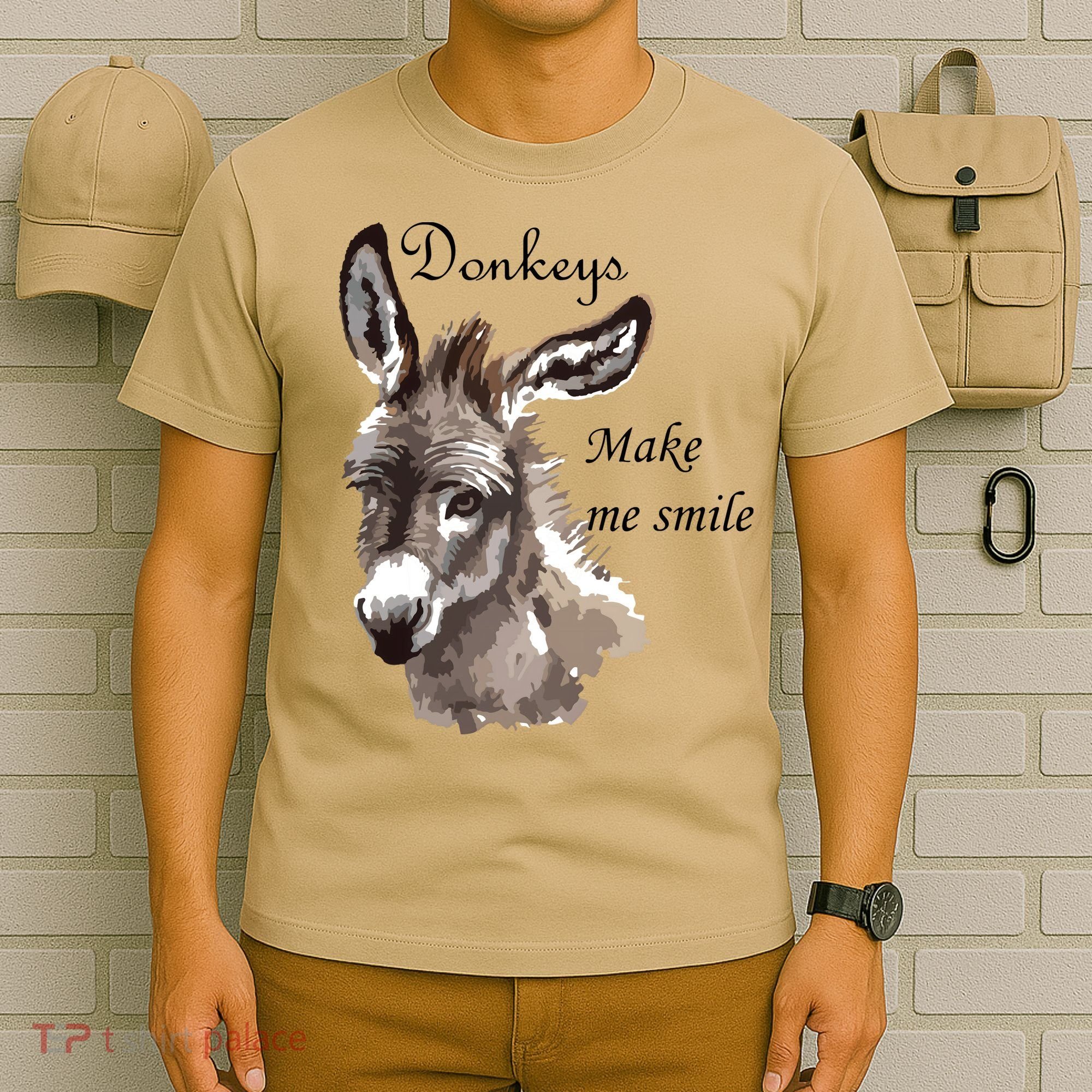 Donkeys Make Me Smile Cute Miniature Donkey Mini Donkey Gift T-Shirt