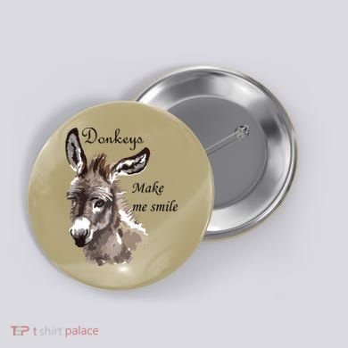 Donkeys Make Me Smile Cute Miniature Donkey Mini Donkey Gift Button