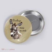 Donkeys Make Me Smile Cute Miniature Donkey Mini Donkey Gift Button thumb 0