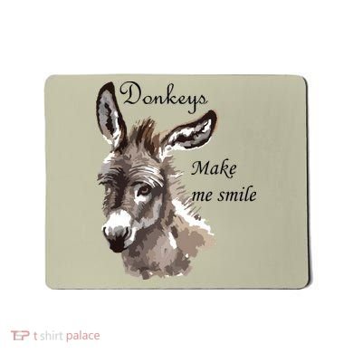 Donkeys Make Me Smile Cute Miniature Donkey Mini Donkey Gift Mousepad