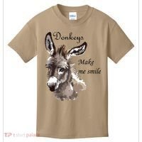 Donkeys Make Me Smile Cute Miniature Donkey Mini Donkey Gift Kids T-Shirt thumb 0