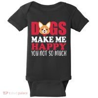 Dogs Make Me Happy You Not So Much Baby Bodysuit thumb 0
