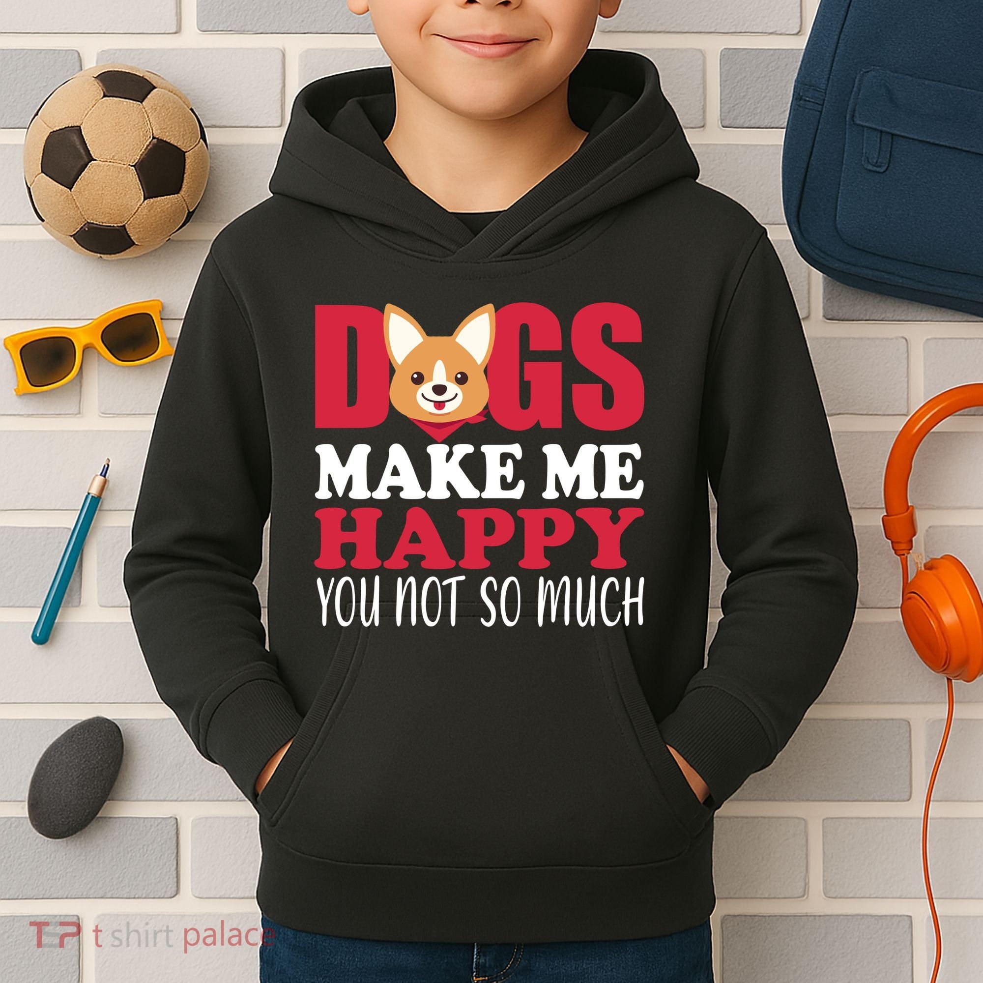 Dogs Make Me Happy You Not So Much Kids Hoodie
