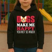 Dogs Make Me Happy You Not So Much Kids Hoodie thumb 3