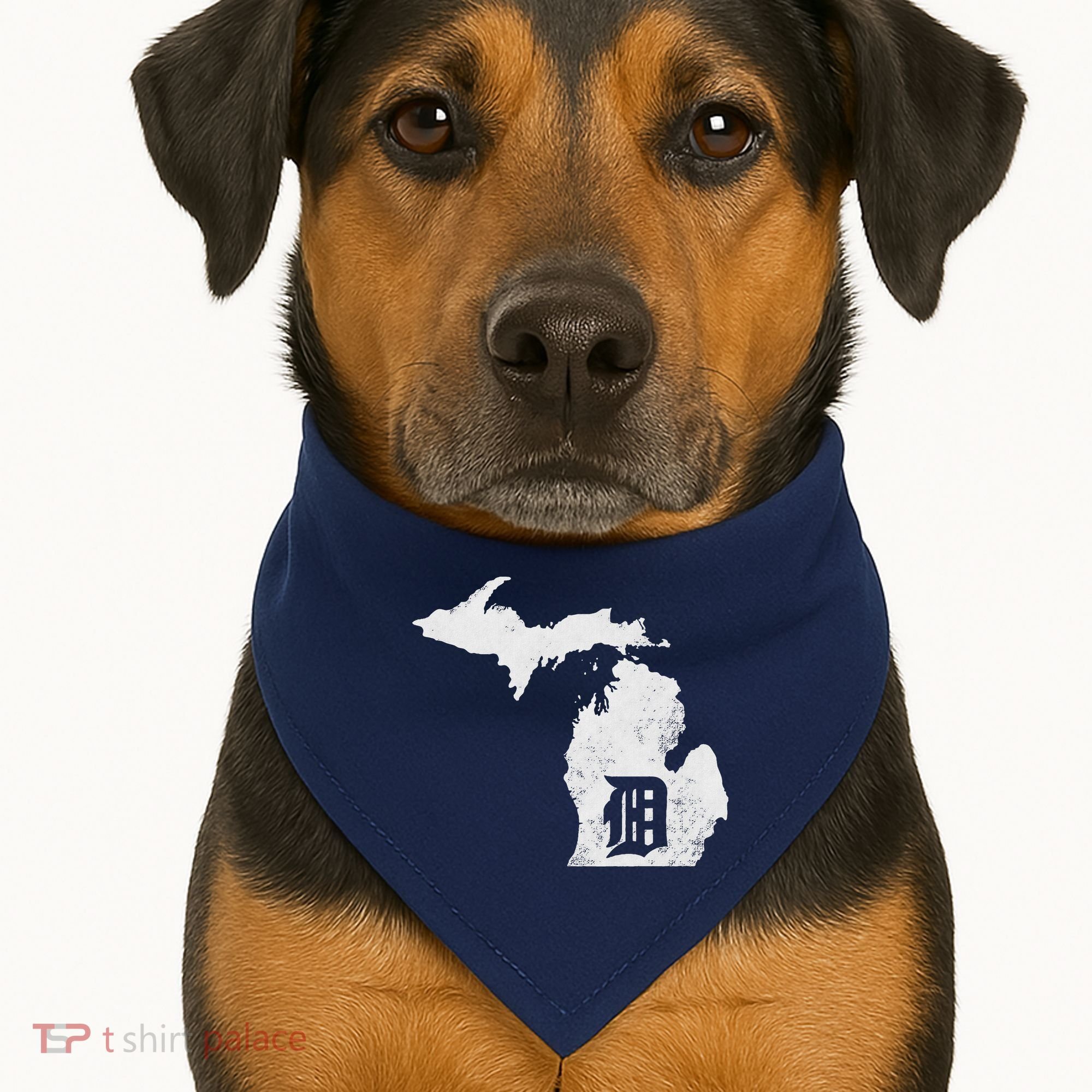 Detroit Michigan Motor City Midwest D USA-Made Doggie Bandana