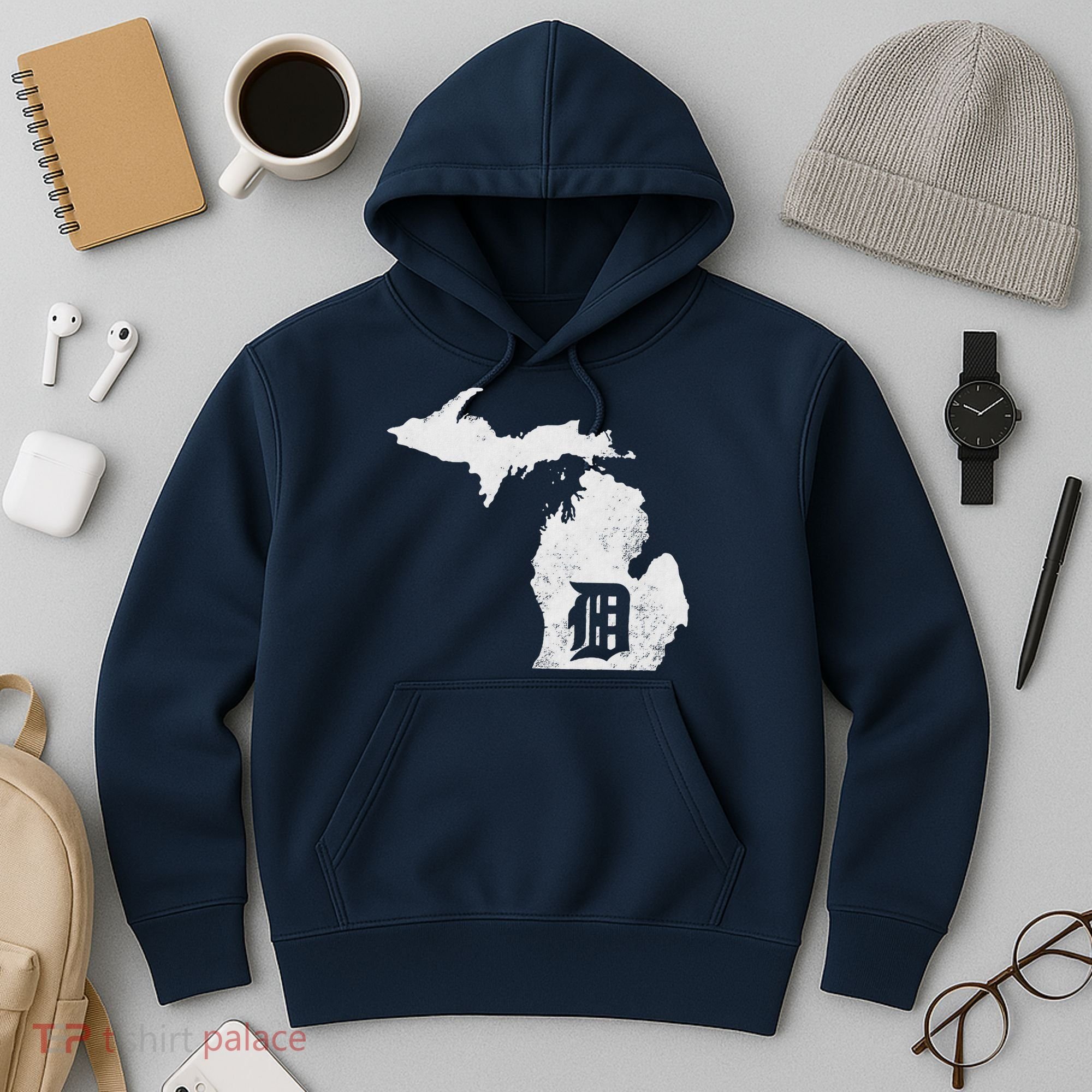 Detroit Michigan Motor City Midwest D Hoodie