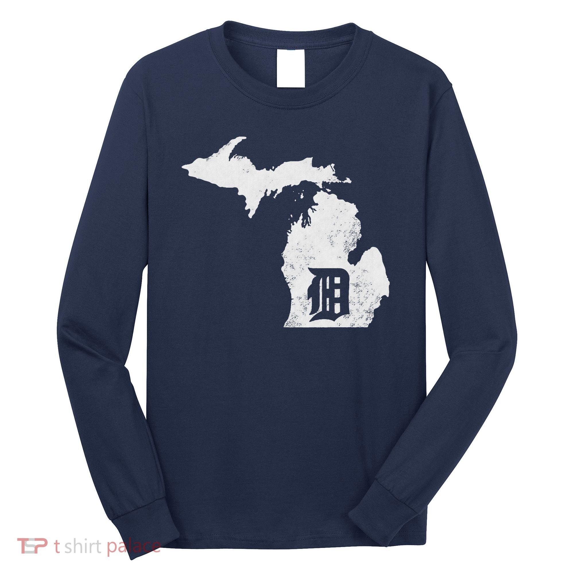 Detroit Michigan Motor City Midwest D Long Sleeve Shirt