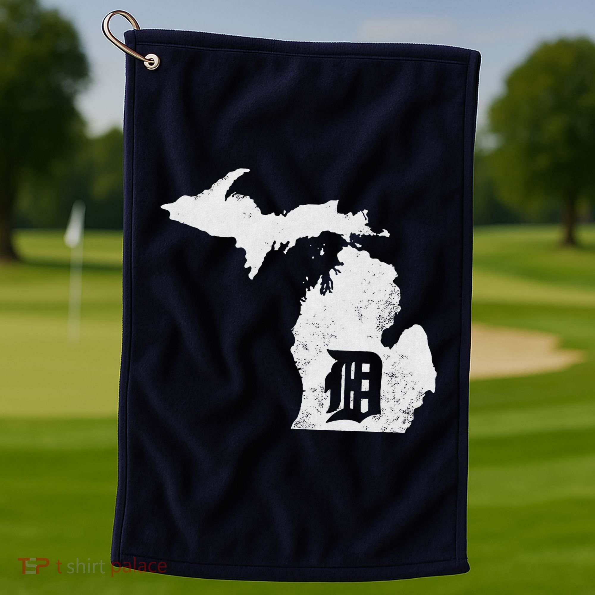 Detroit Michigan Motor City Midwest D Golf Towel