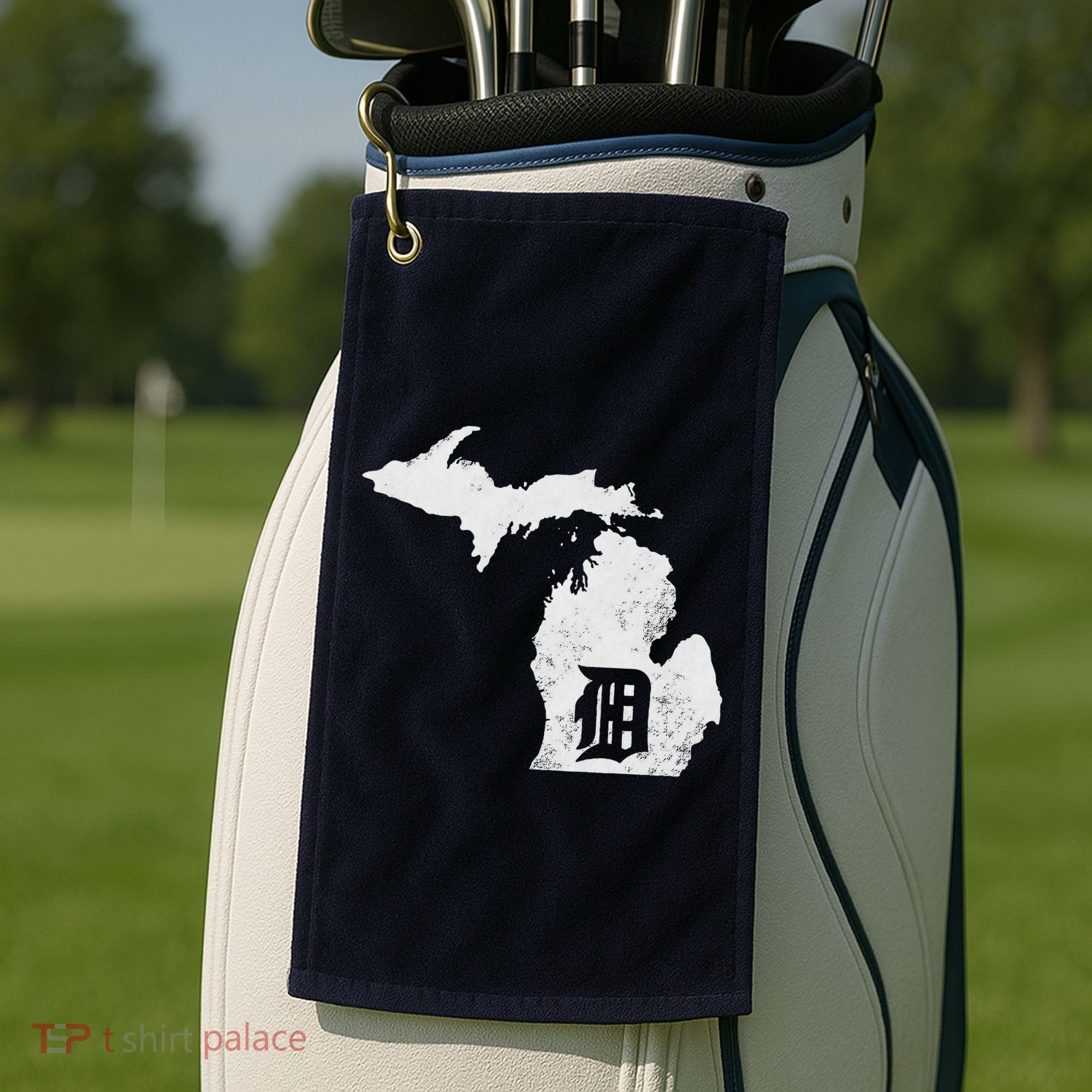 Detroit Michigan Motor City Midwest D Golf Towel