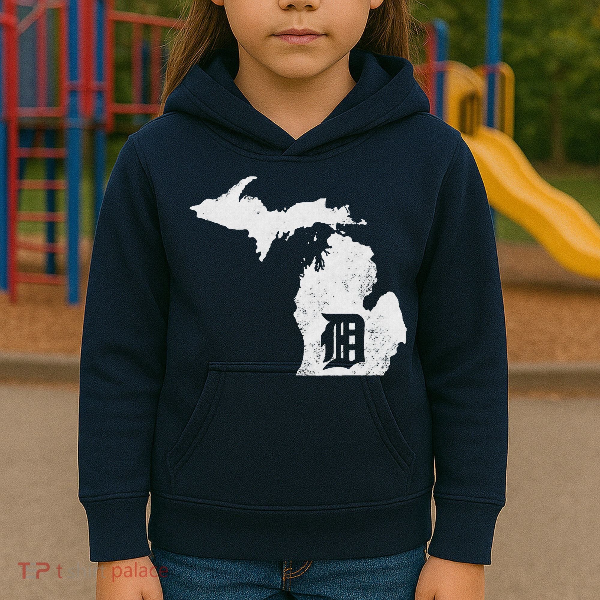 Detroit Michigan Motor City Midwest D Kids Hoodie