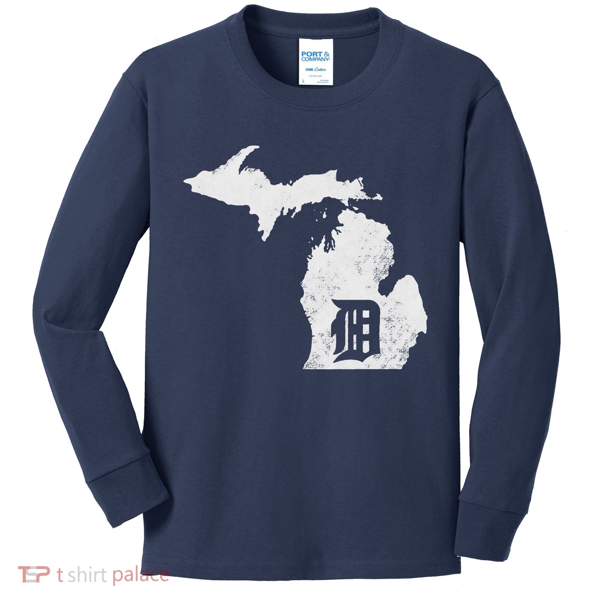 Detroit Michigan Motor City Midwest D Kids Long Sleeve Shirt