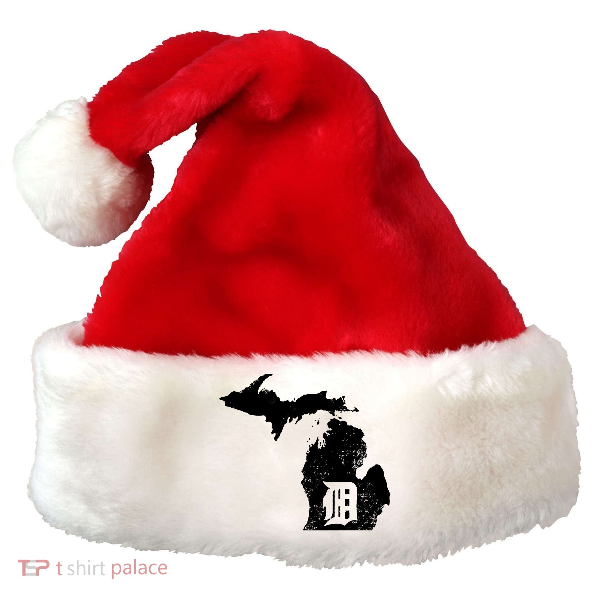 Detroit Michigan Motor City Midwest D Santa Hat