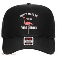DonT Make Me Put My Foot Down Funny Flamingo Hat thumb 0