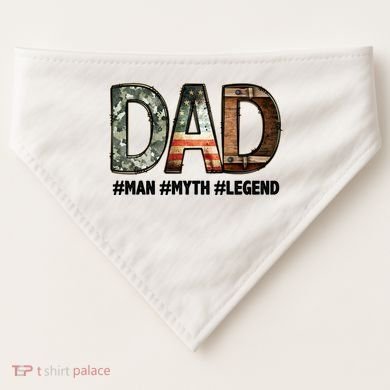 Dad Man Myth Legend Vintage USA-Made Doggie Bandana