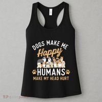 Dogs Make Me Happy Dog Lover Dog Owner Dog Mom Dog Dad Women's Tank Top thumb 3