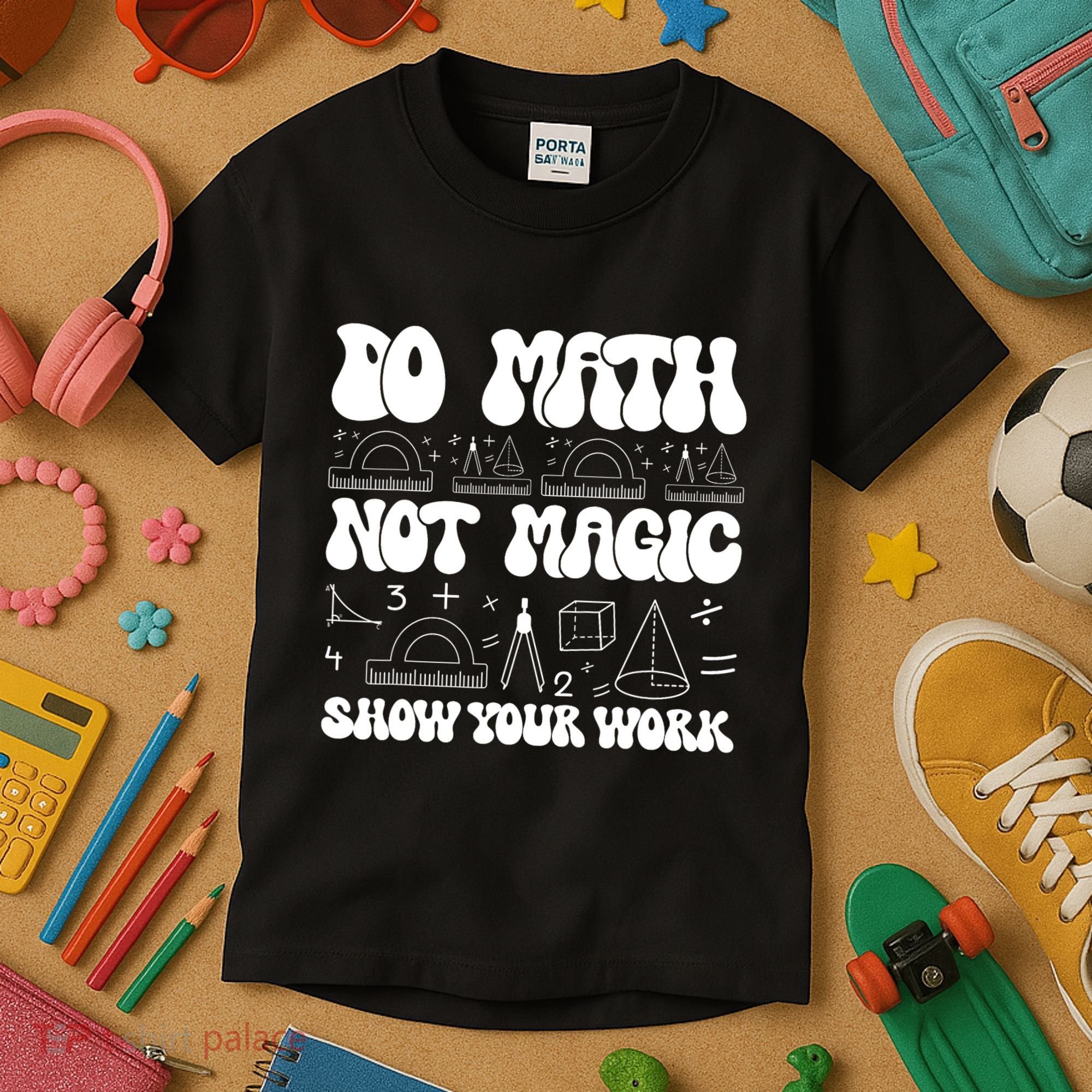 Do Mathnot Magic Show Your Work Funny Math Back To School Kids T-Shirt