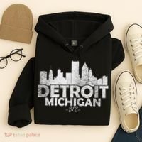 Detroit Michigan Mi Skyline Hoodie thumb 4