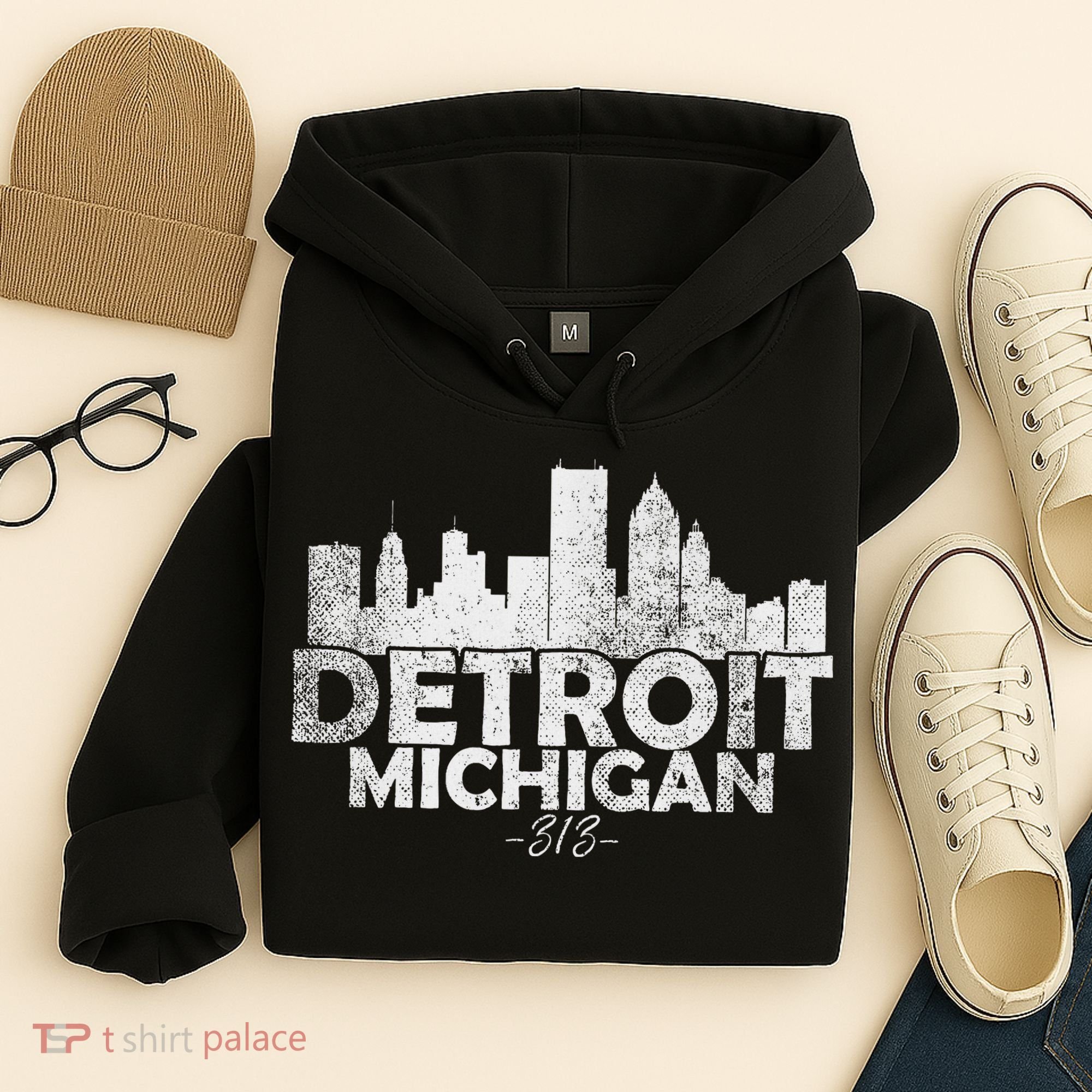Detroit Michigan Mi Skyline Hoodie