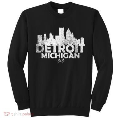 Detroit Michigan Mi Skyline Sweatshirt
