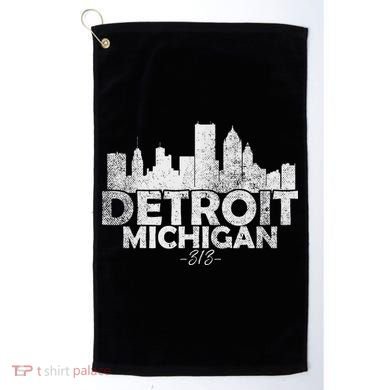 Detroit Michigan Mi Skyline Golf Towel