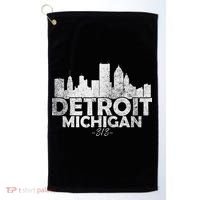Detroit Michigan Mi Skyline Golf Towel thumb 0