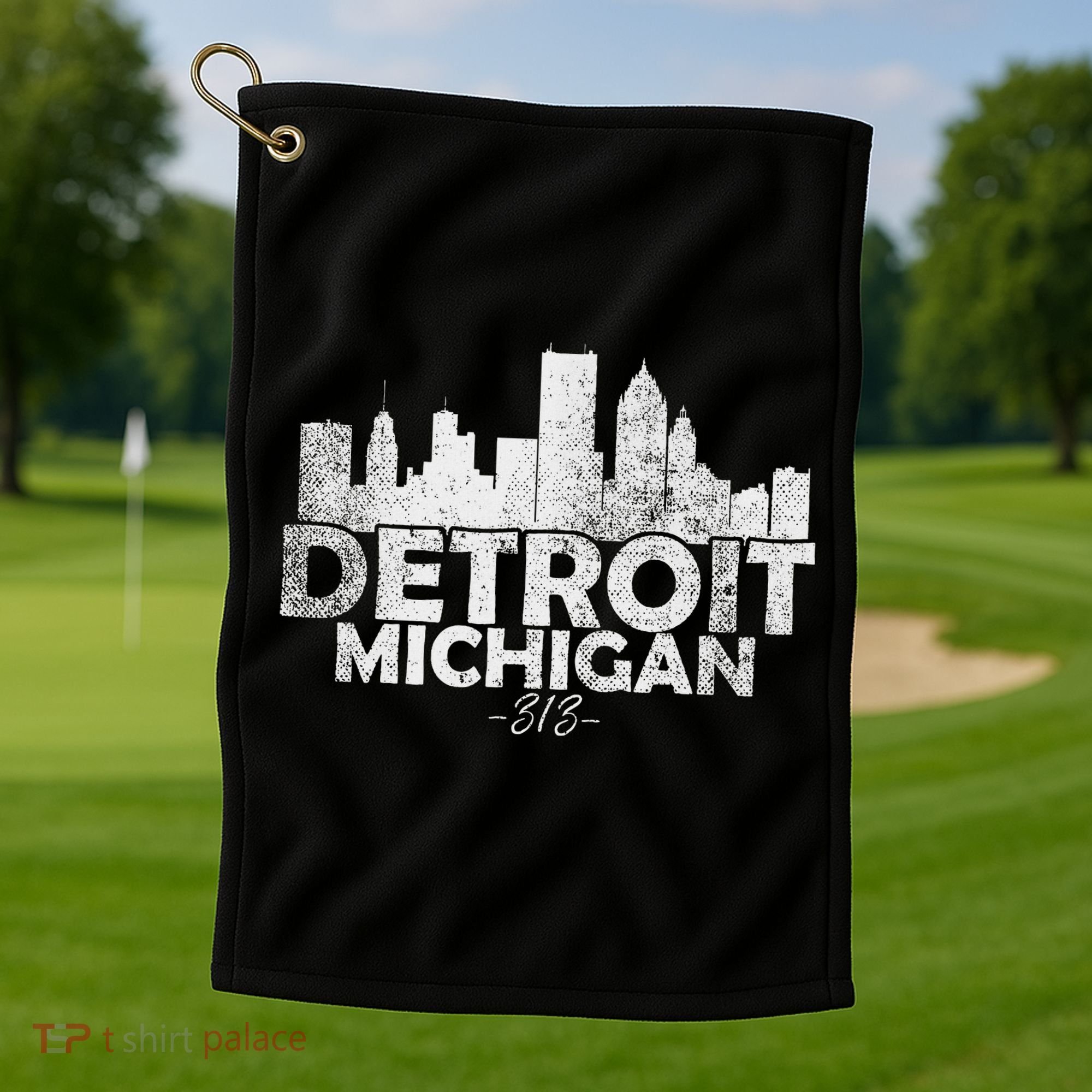 Detroit Michigan Mi Skyline Golf Towel