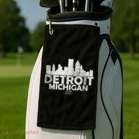 Detroit Michigan Mi Skyline Golf Towel thumb 2