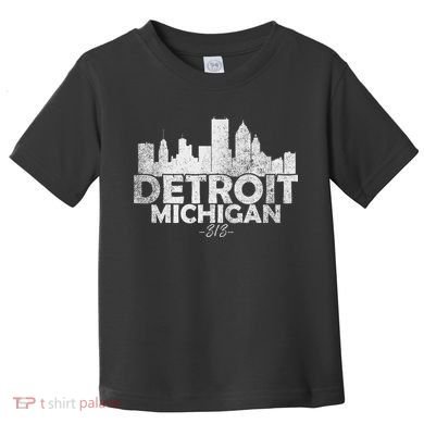 Detroit Michigan Mi Skyline Toddler T-Shirt