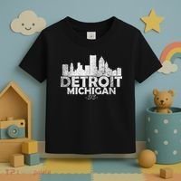 Detroit Michigan Mi Skyline Toddler T-Shirt thumb 3