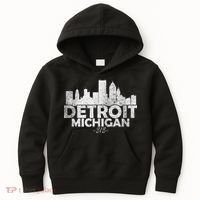 Detroit Michigan Mi Skyline Kids Hoodie thumb 0