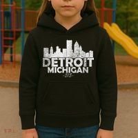 Detroit Michigan Mi Skyline Kids Hoodie thumb 3