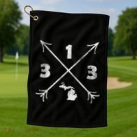Detroit Michigan Mi Area Code 313 Golf Towel thumb 1