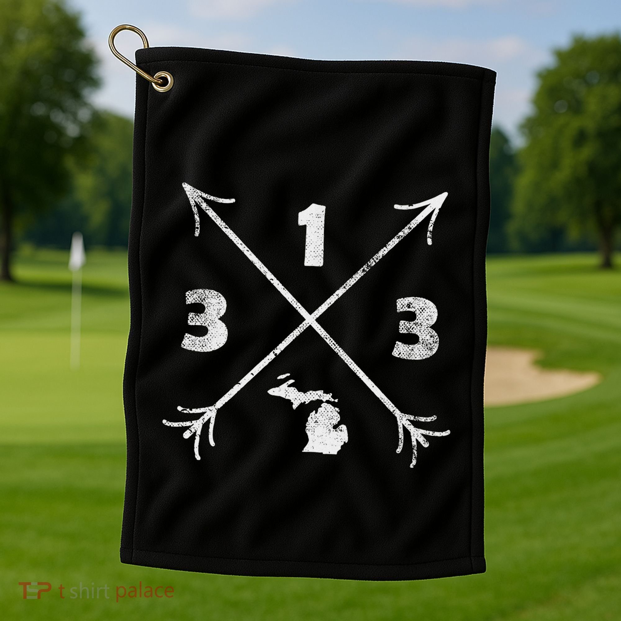 Detroit Michigan Mi Area Code 313 Golf Towel