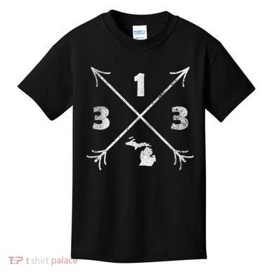 Detroit Michigan Mi Area Code 313 Kids T-Shirt