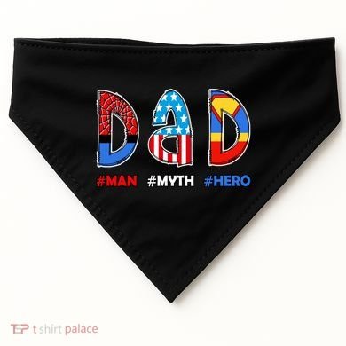 Dad Man Myth Superhero USA-Made Doggie Bandana