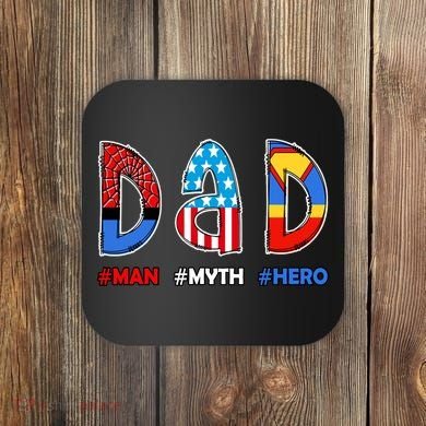 Dad Man Myth Superhero Coaster