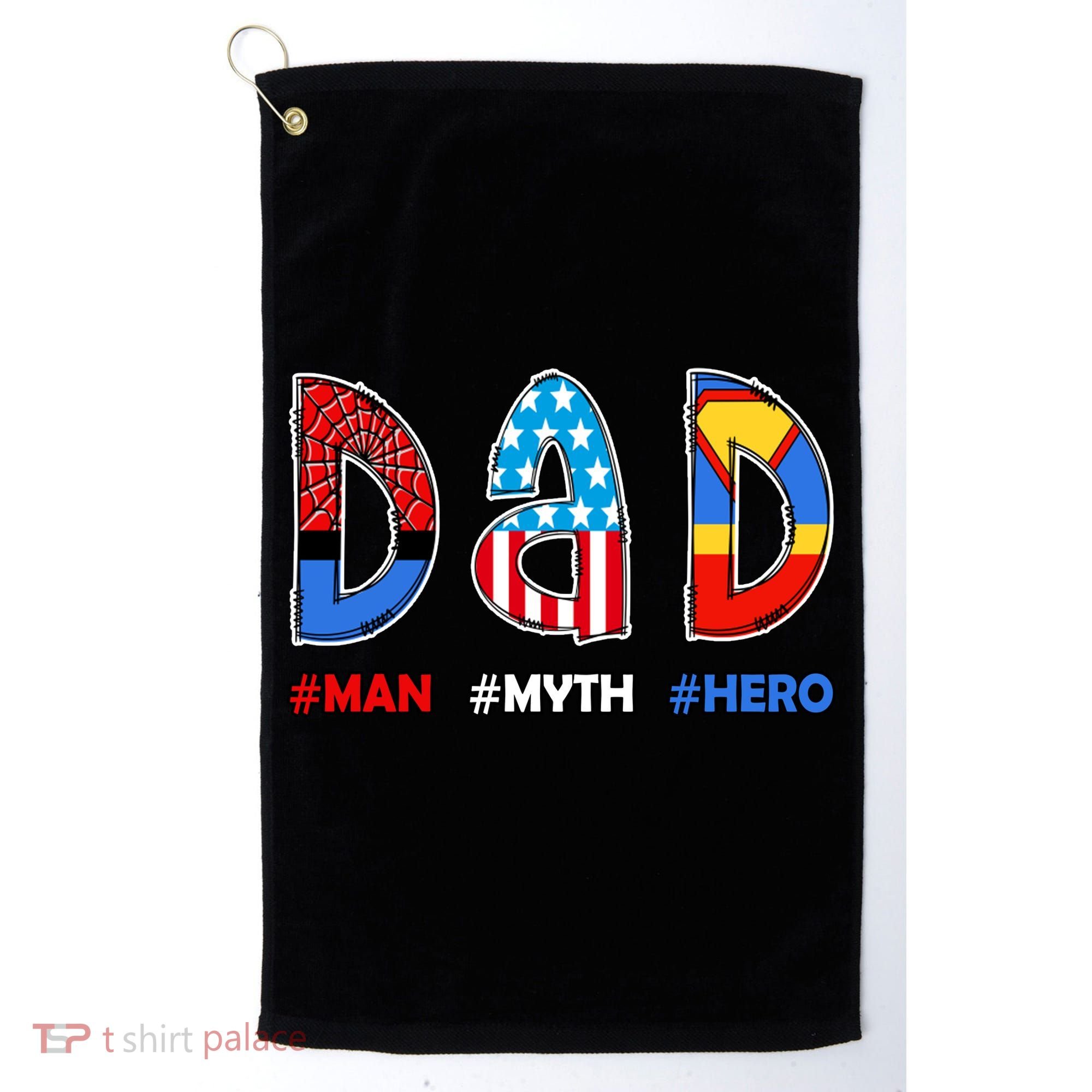 Dad Man Myth Superhero Golf Towel