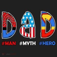 Dad Man Myth Superhero Golf Towel thumb 3
