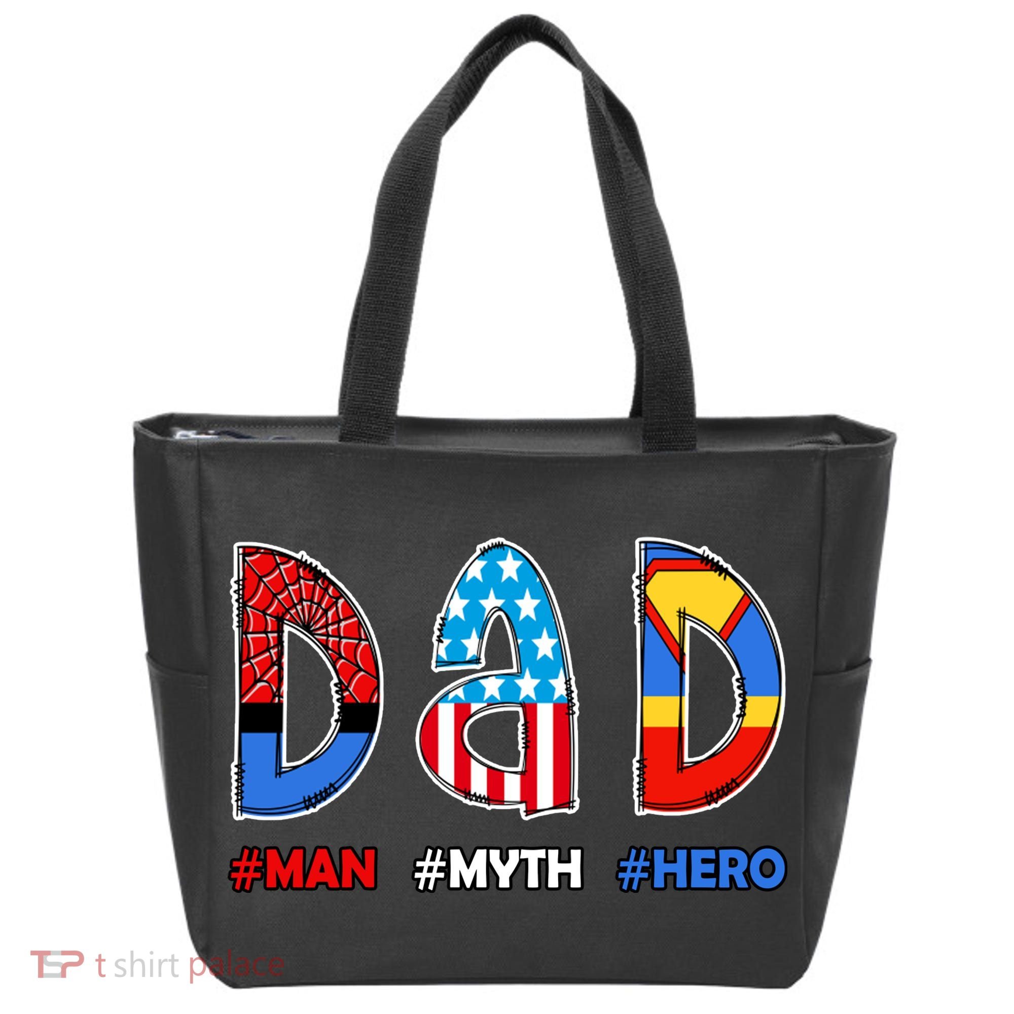 Dad Man Myth Superhero Tote Bag